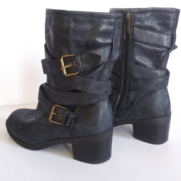 G.C. shoes "rudy" cowboy/moto boot w/stacked heel - Picture 4 of 8